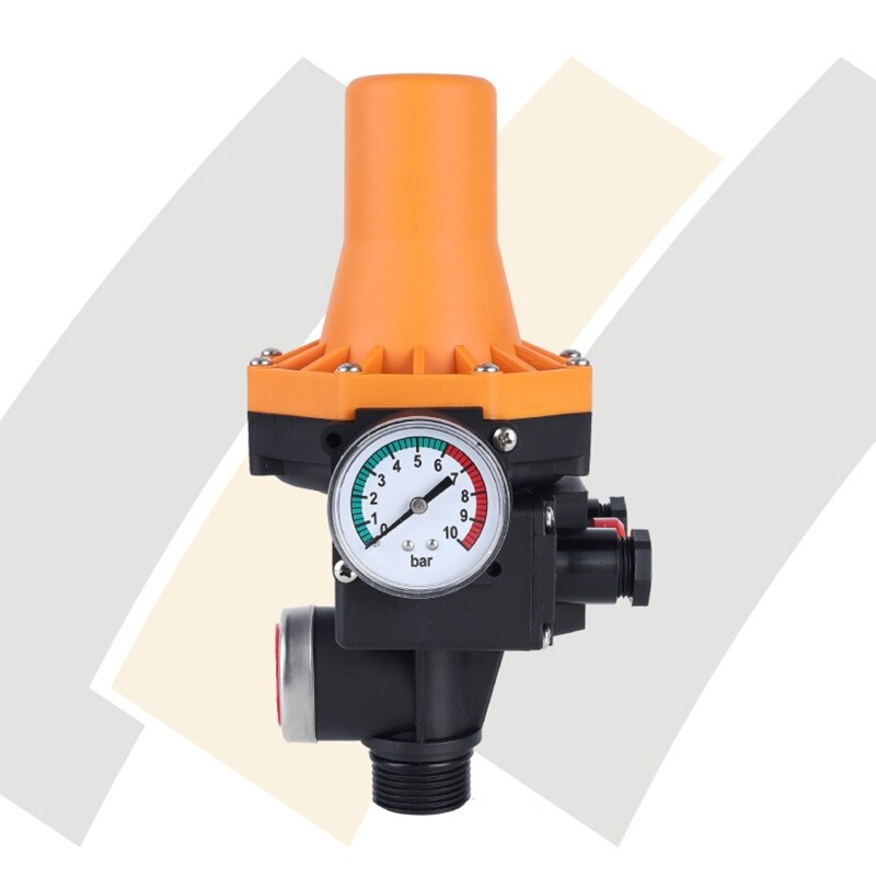 10A 220V-240VAC IP65 Waterproof Adjustable Water Pump Pressure Controller Automatic Electronic Pressure Switch with Gauge