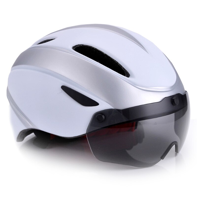 Aero Ultralichte Road Fiets Helm Eps Integraal Gegoten Ademend Fietshelm Mannen Vrouwen Goggles Lens Mtb Apparatuur: B