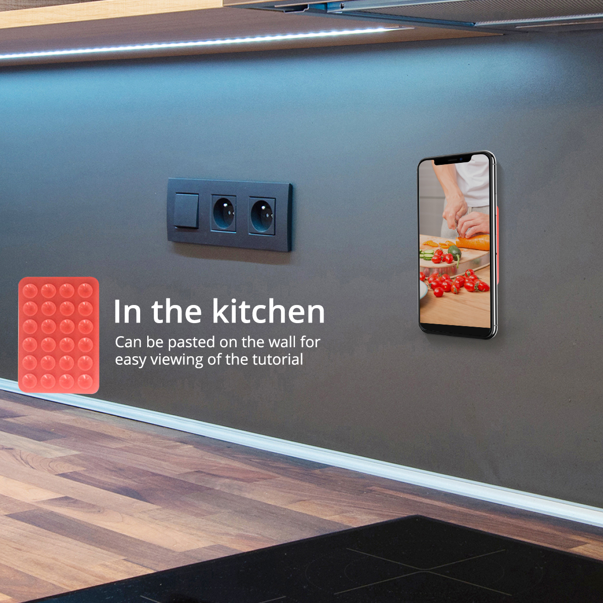 ANKNDO 3/5PCS Naklejka na tył Uchwyt na telefon z przyssawką Silikonowa podkładka pod kubek Stojak ścienny na smartfon do szklanych płytek ceramicznych Gładkie ściany