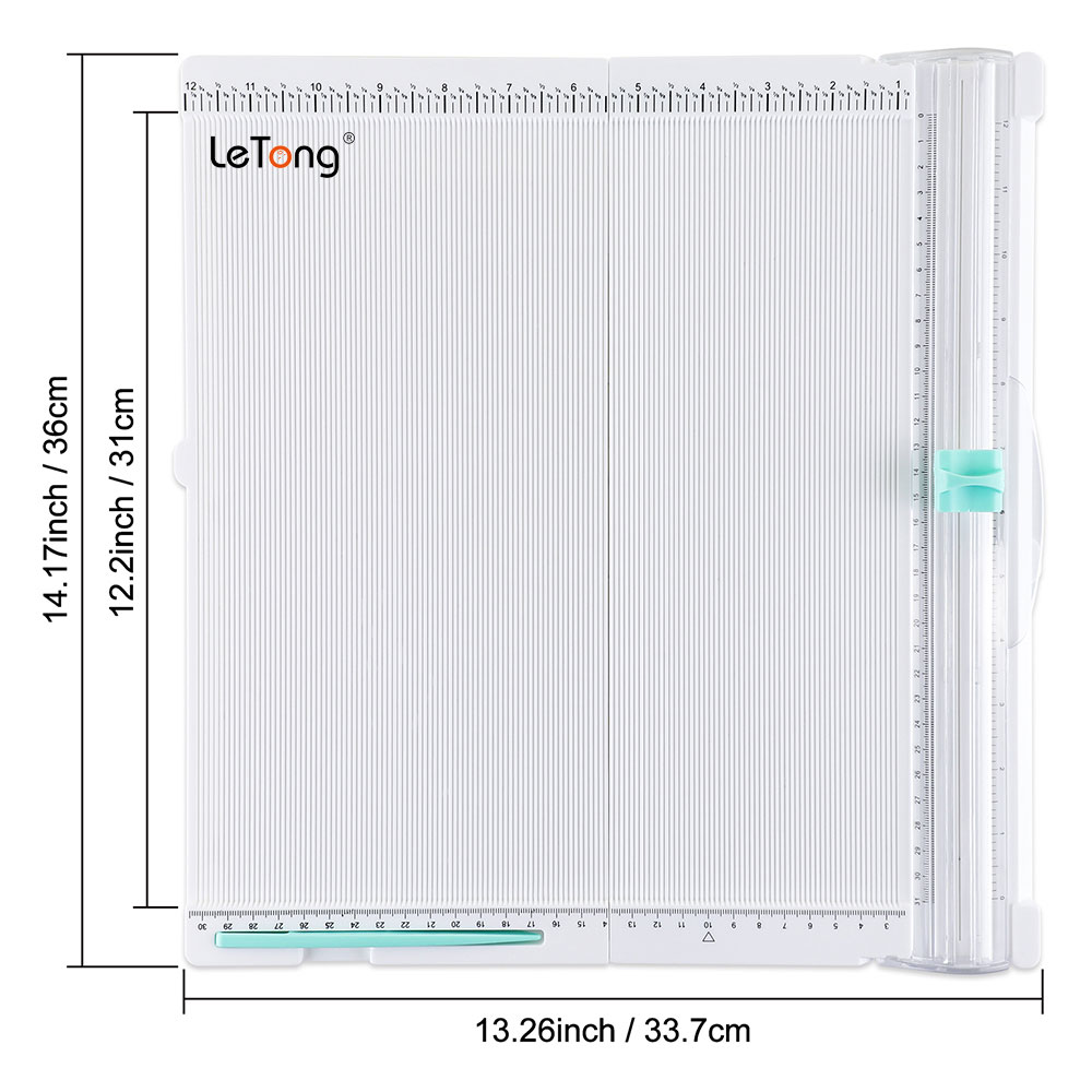 36x33.7cm Paper Trimmer Scoring Board Craft Paper Cutter Folding Scorer for DIY Scrapbooking Card Making Tool: WHITE