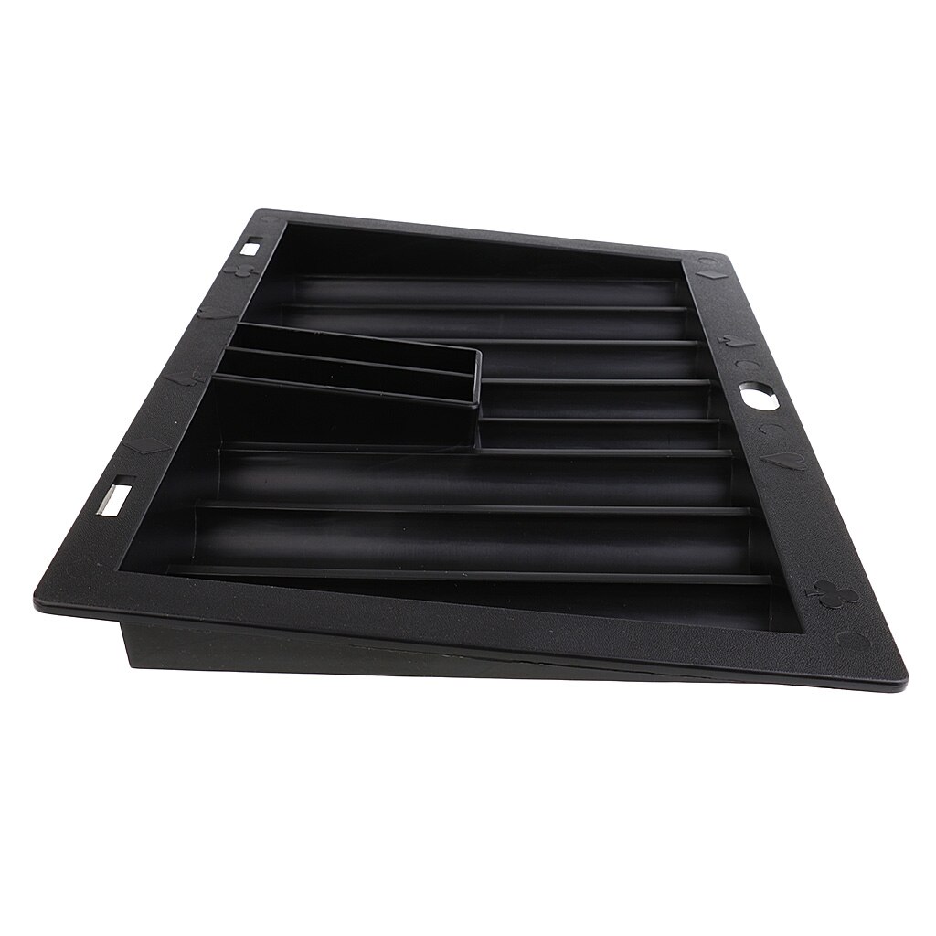 Schwarz Acryl Party Kasino Gane Turnier Poker Chips Tablett fallen für 350 Chips Zubehör 37,5x25,2 cm