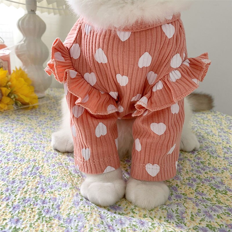 Kat Kleding Hart Print Pet Kleding Voor Kleine Katten Honden Kat Kostuums Zachte Kitten Kitty Jas Puppy Katten Outfit mascotas
