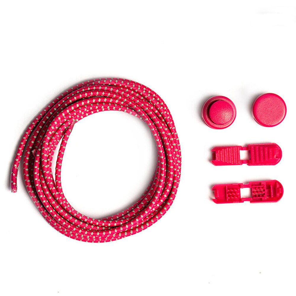 Cordones reflectantes a la para zapatillas deportivas, Cordones elásticos de 3mm,: rose red