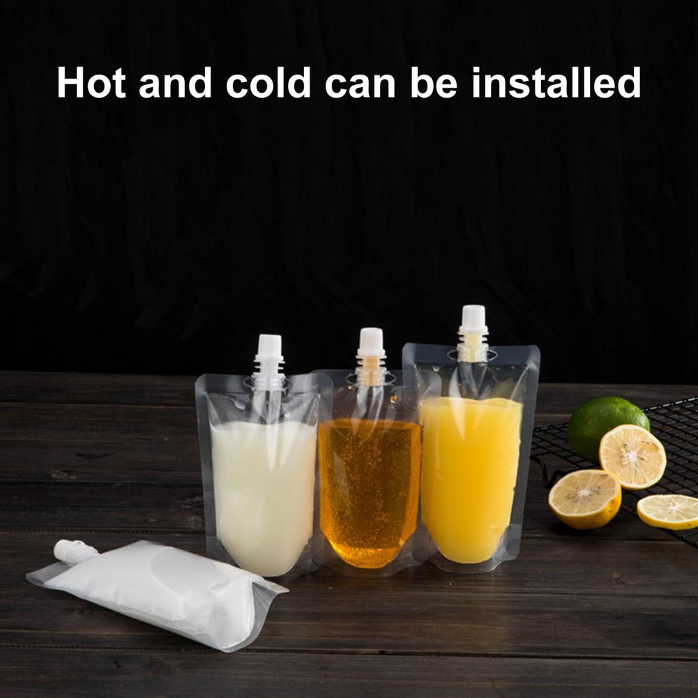 50Pcs Stand Bag Versatile Spout Pouch Practical Comfortable Grip Disposable Stand-Up Pouch for Home