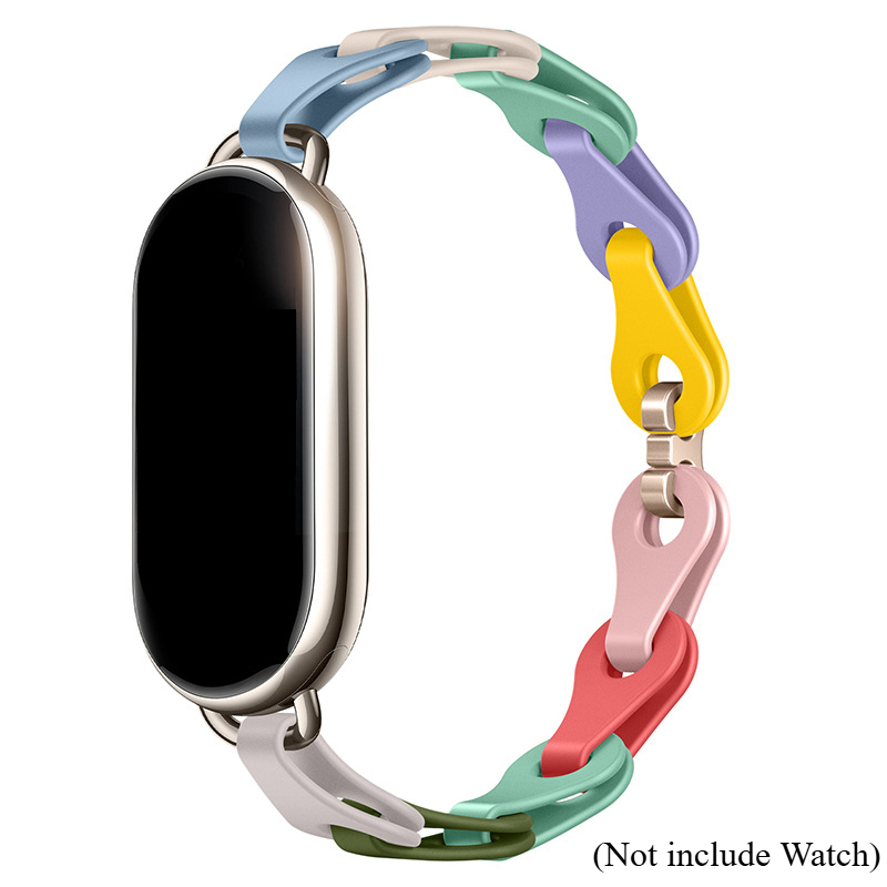 Rubber Strap for Xiaomi Mi Band 9 Stainless Steel Buckle Bracelet for Miband 8 NFC Lady Style Replacement Silicone Band: XXXXL / Dark Purple
