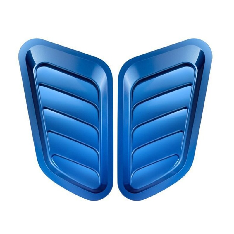 2pcs Hood Vents Air Flow Intake Scoop Turbo Bonnet Cover Car Decorative Cover: Paint blue