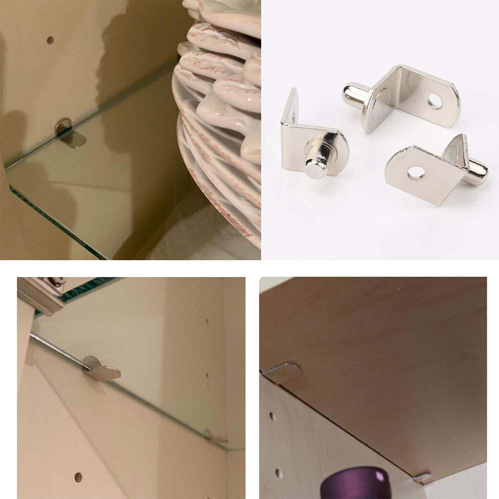 20Pcs Plank Beugels Ondersteuning Studs Pinnen 5Mm Metalen Pin Planken Seperator Vaste Kast Kast Glazen Meubels Beugel Houder