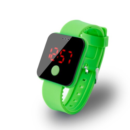 Écran tactile bracelet LED montres numériques pour hommes & dames & enfant horloge femmes montre-bracelet sport montre-bracelet Relogio Masculino: green