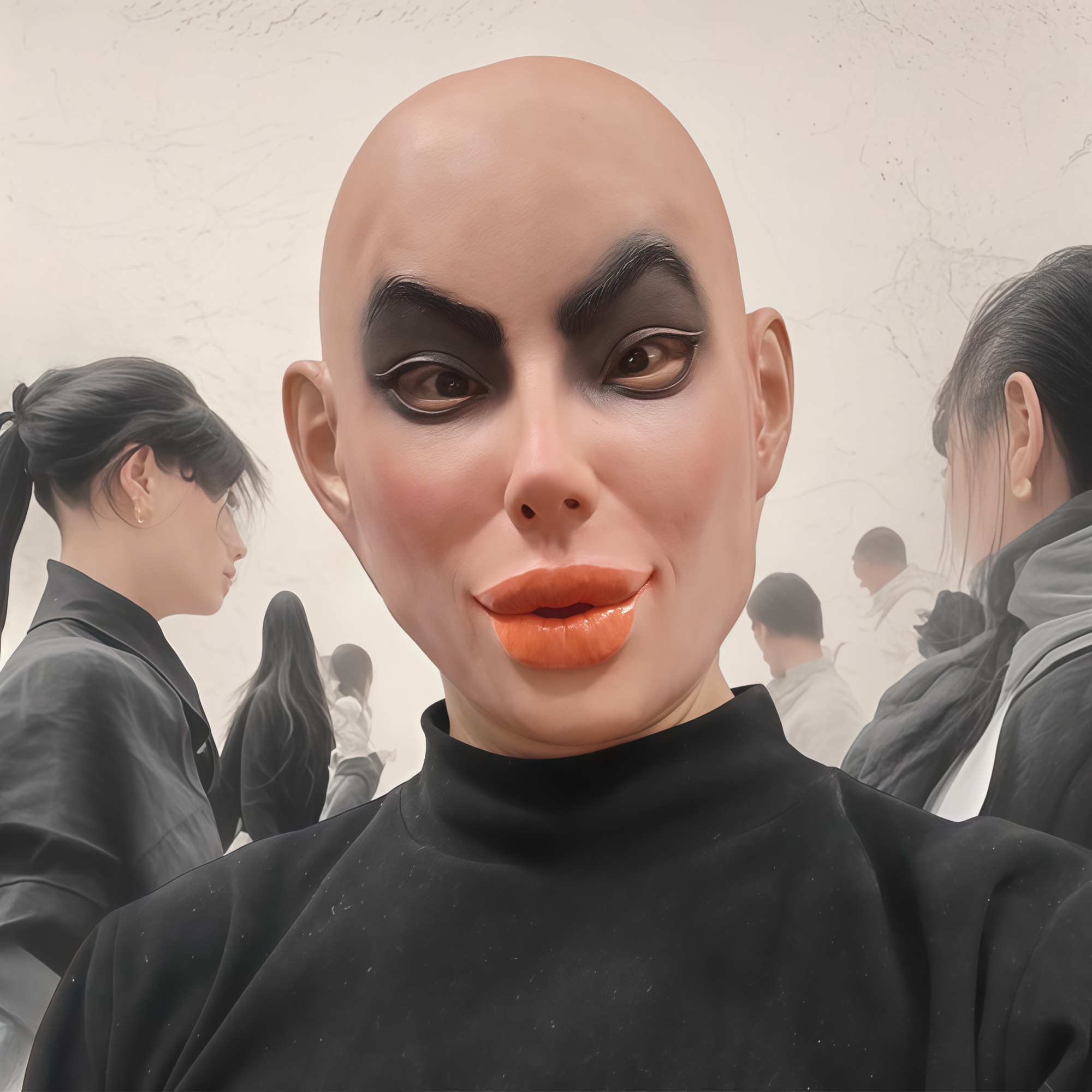 sexy Promi-Gesichtsmaske, Schauspielerin, menschliches Gesicht, Latexmasken, realistisches hässliches Mädchen, Verkleidung, Mottoparty, Requisit, Kopfdesign mit Glatze