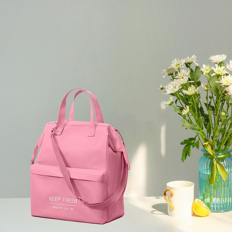 La borsa da pranzo alla moda stampata con lettera portatile mantiene la borsa riutilizzabile termica più fresca isolata con tracolla staccabile