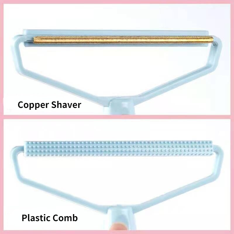 Dual Purpose Lint Brush Pet Fur Remover Copper Carpet Plastic Brush Comb for Smooth Fabric Hair Coat Sofa Sweater Cleaning Tools
