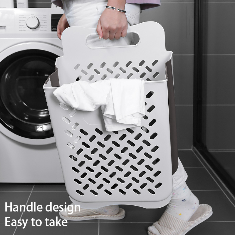 Large Capacity Laundry Basket Bathroom Wall Mounted Clothes Storage Basket Household Foldable Pants Jacket Storage Bag