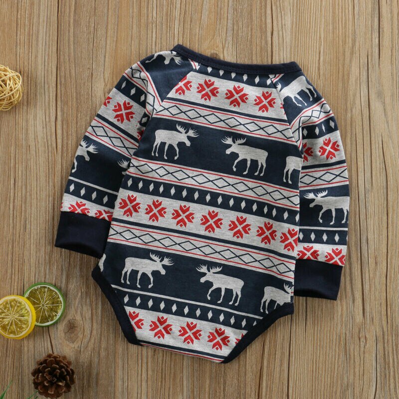 bebé primavera otoño ropa bebé niña Navidad algodón manga larga mono Navidad mono ropa ciervos trajes con motivo de ciervo
