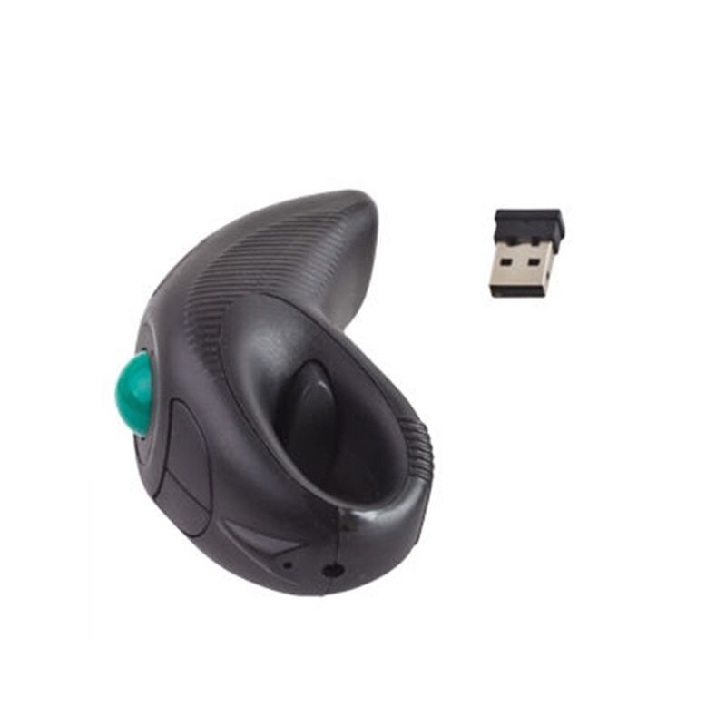 2.4G Wireless Trackball Mouse Mini Handheld Thumb-Controlled USB Air Mouse Mice for PC Laptop 10M Receiving Range