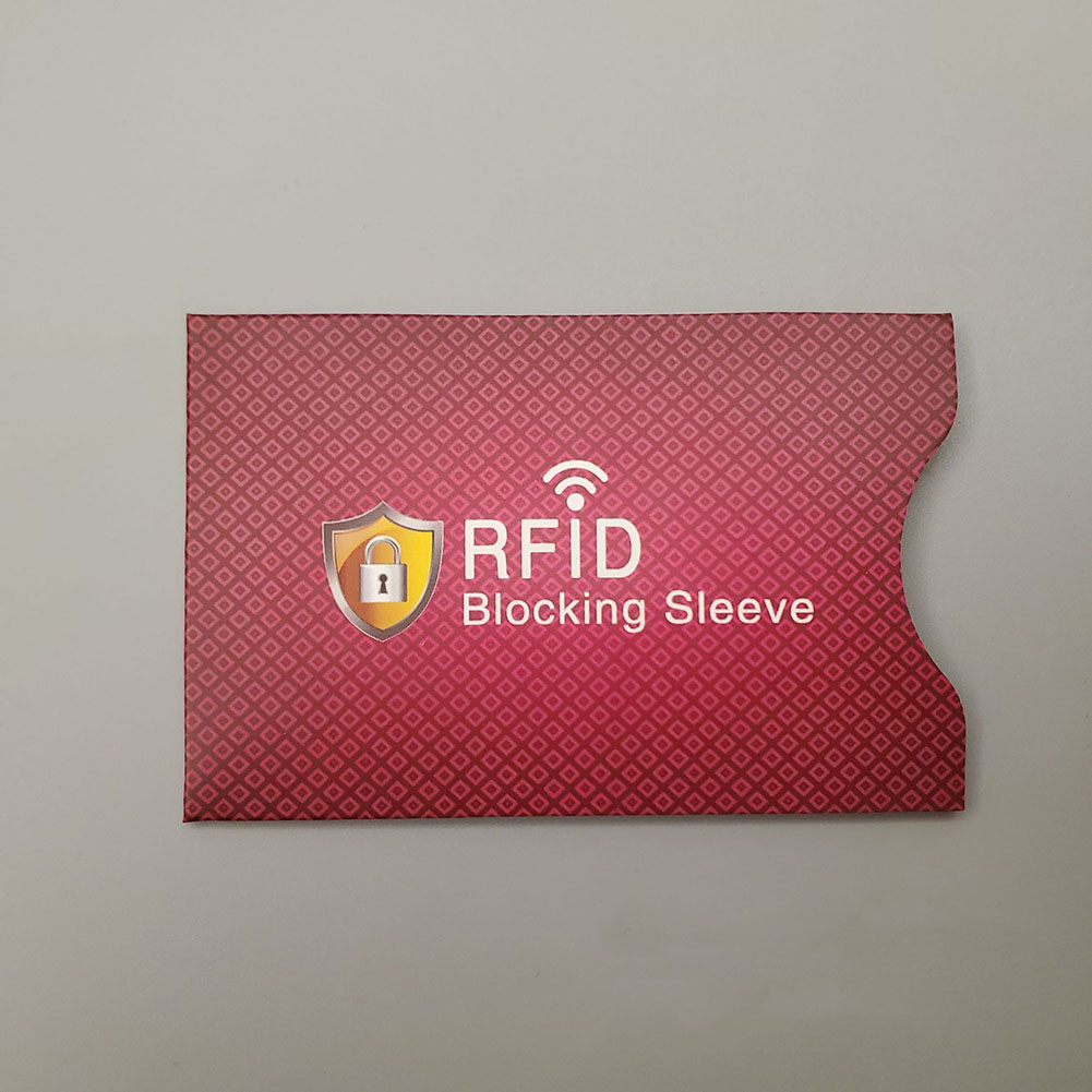 1pc anti rfid nfc tegnebog blokerer læser lås bankkort indehaver id bankkort sag beskyttelse metal kreditkort holder aluminium: Rød