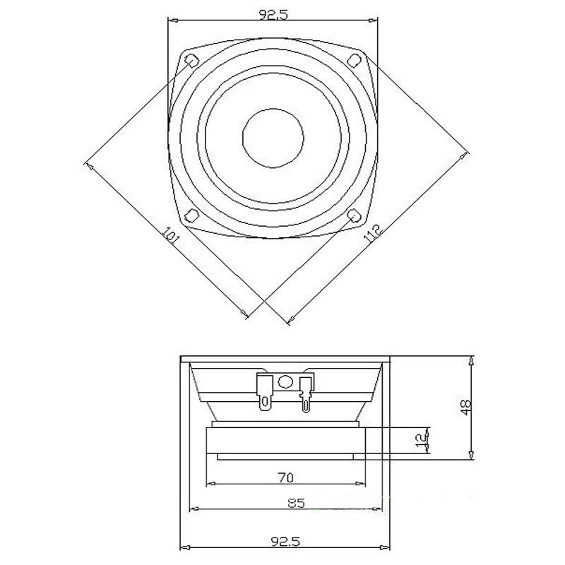 Altavoces Tweeter de , altavoz de gama completa de 3,5 pulgadas, 20W, 4 ohmios, azul, Económico