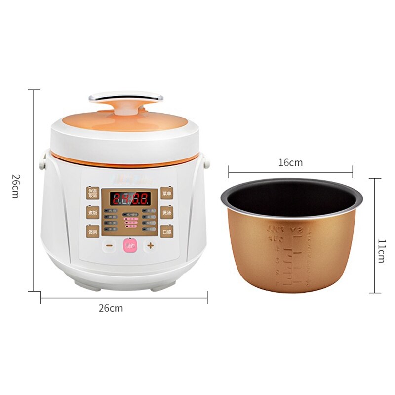 DMWD 2L Small Electric Pressure Cooker 220V Intelligent Soup Pot Cake Maker 24H Appointment 8 Menu For 1-2 People