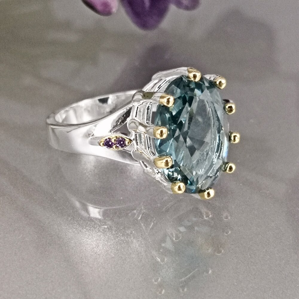 Dreamcarnival1989 novo empoeirado azul zircão solitaire anel de casamento para mulher corte delicado deslumbrante quente jóias nupcial wa11876bl