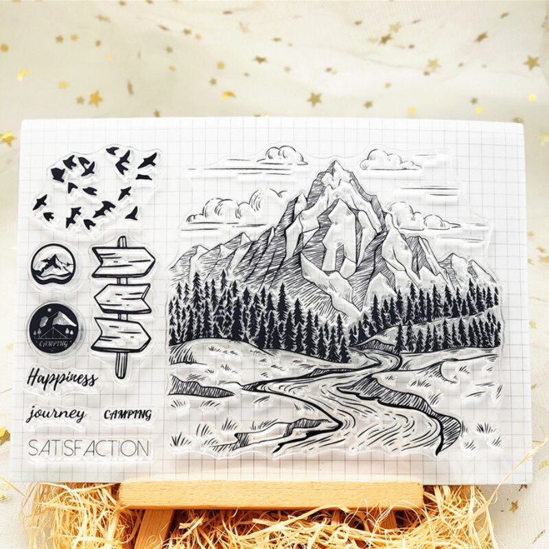 Bergen Transparante Siliconen Stempel Seal Voor Diy Scrapbooking Fotoalbum Decoratieve Duidelijke Stempel Lakens Kantoor Schoolbenodigdheden