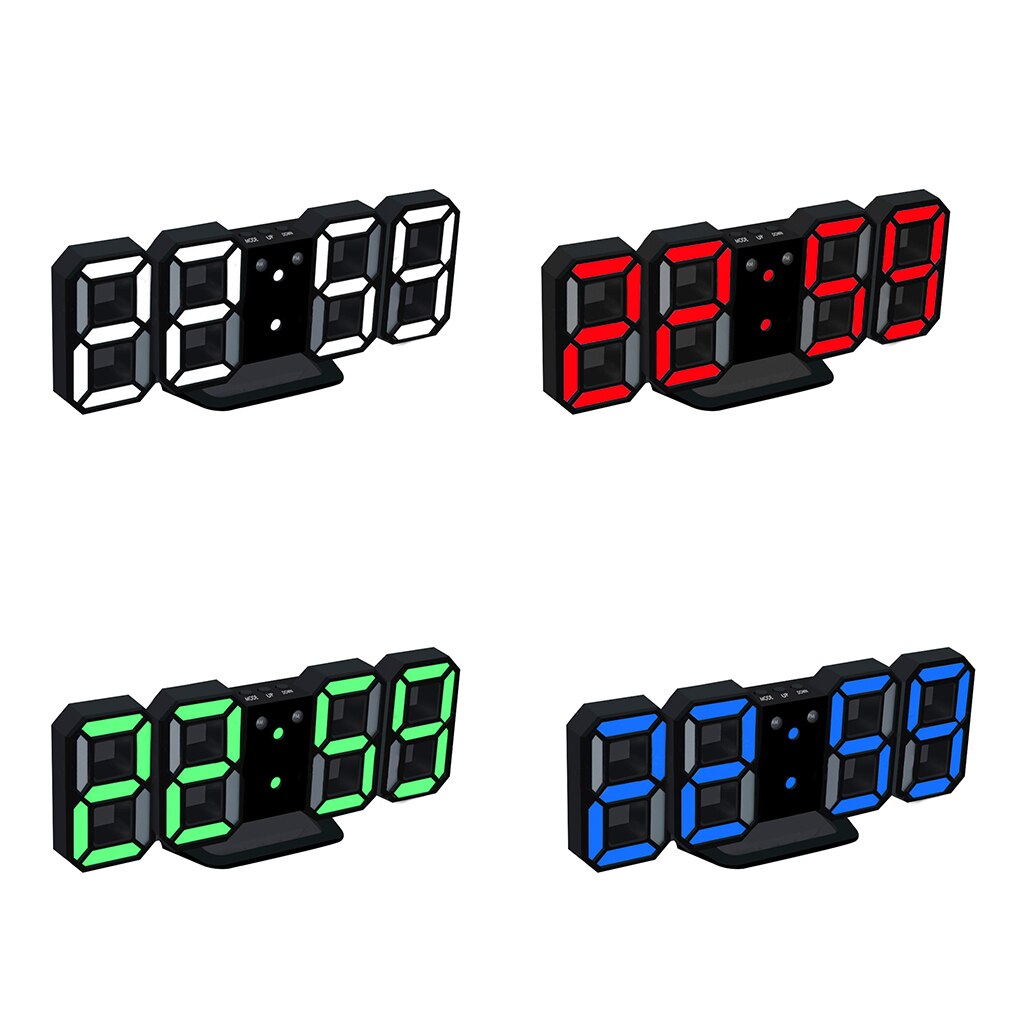 3D Led Wandklok Modern Digitale Tafel Klok Alarm Nachtlampje Saat Reloj De Pared Horloge Voor Thuis Woonkamer decoratie