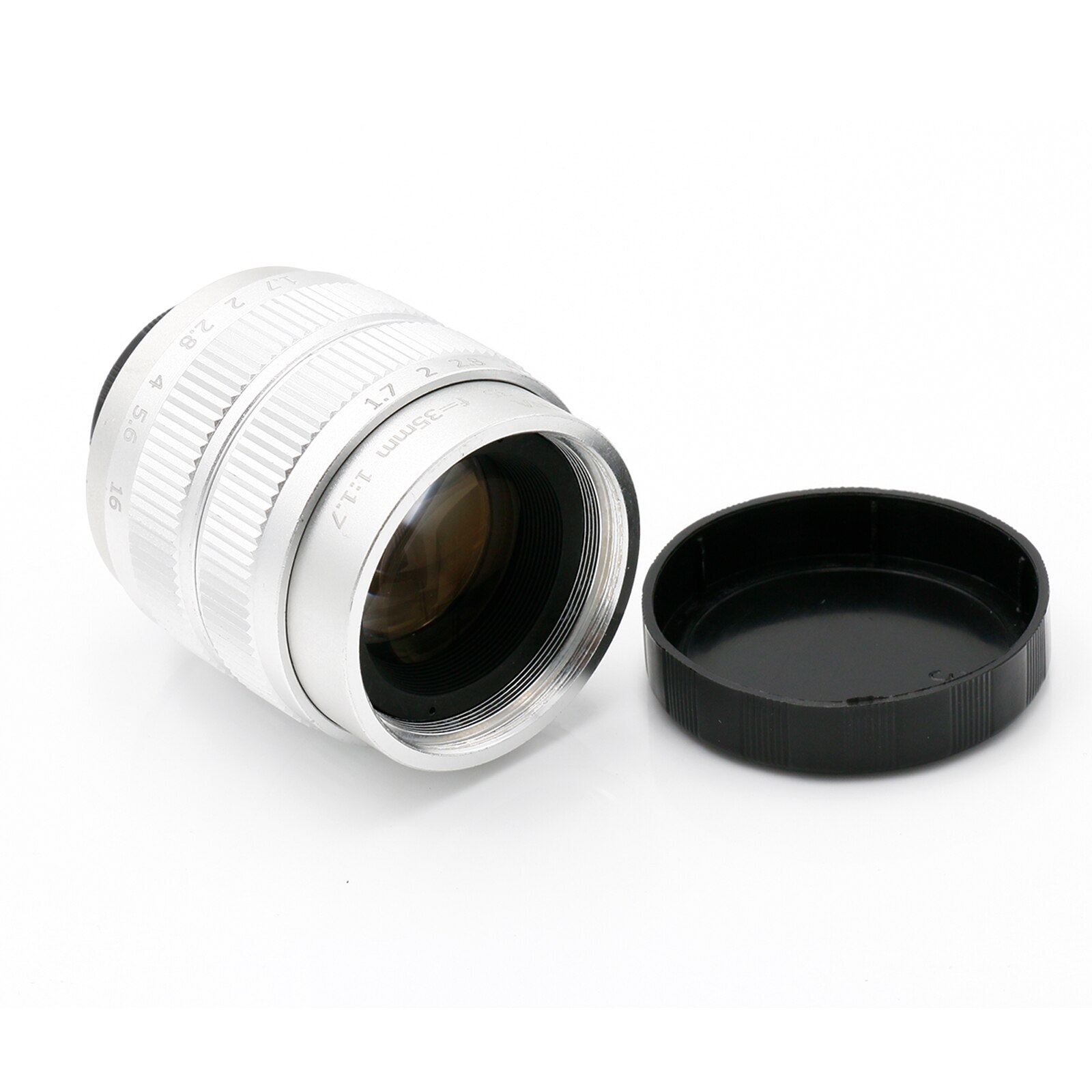 Fujian – objectif argenté 35mm F1.7 pour Canon EF-M, grande ouverture, CCTV, film C, monture caméra sans miroir