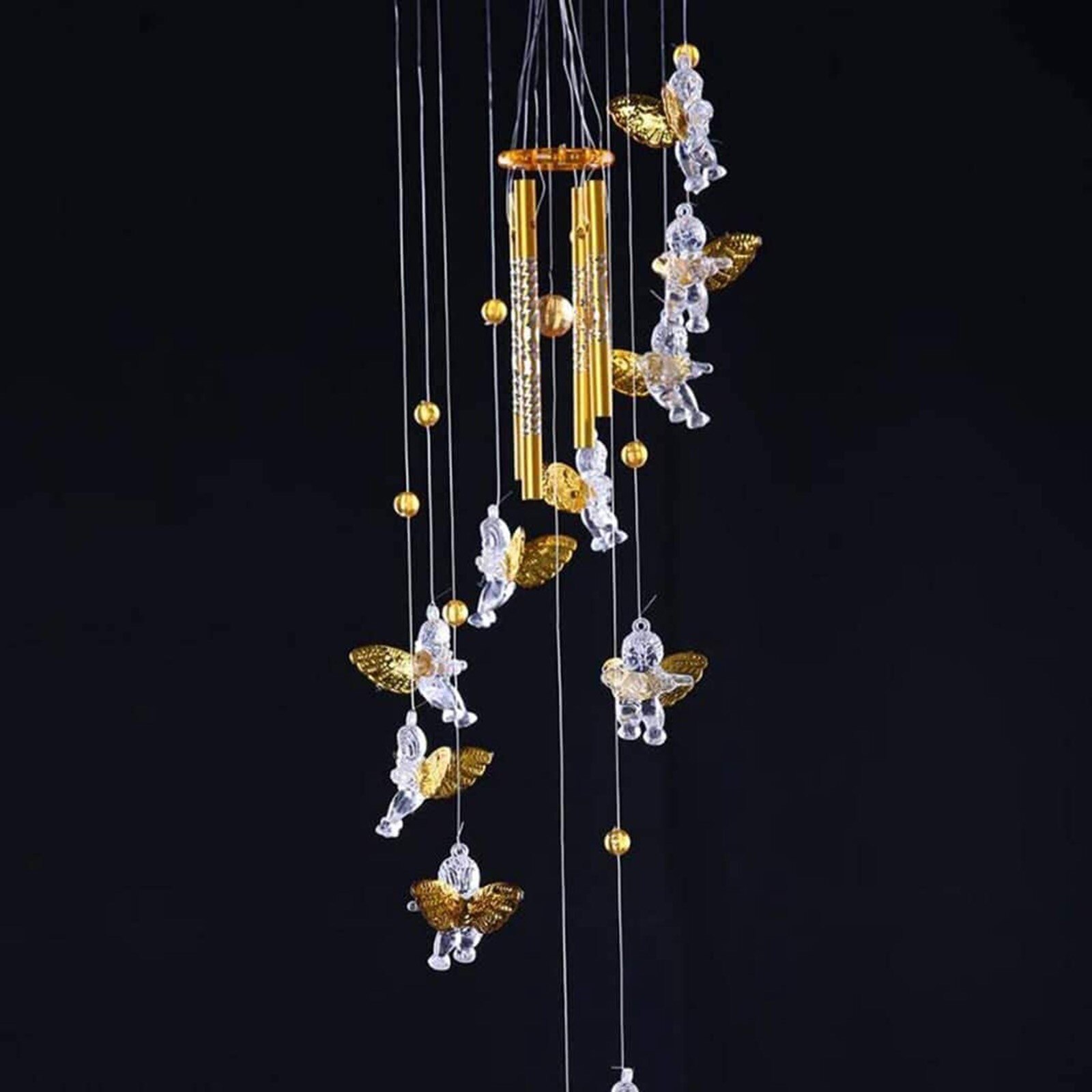 Cupid Guardian Angel Big Wind Chime Metal Aluminum Tube Bell Wind Chime Ornaments Wind Chime Yard Garden Home Decoration