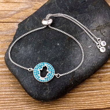Eenvoudige Prachtige Handgemaakte Armband Persoonlijkheid Palm Vorm Verstelbare Ketting Armbanden 3 Kleuren Keuze Sieraden Voor Vrouwen: Silver