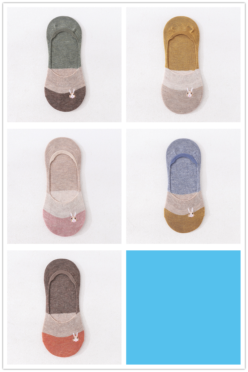 5 Piars/Pack Kawaii No Show Socks Women Cotton Ankle Cute Breathable Sweat-absorbent Comfortable Spring Summer Autumn: 9