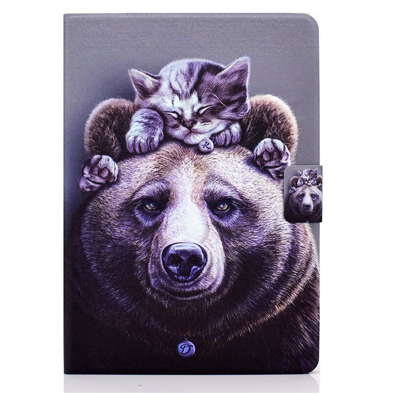 For Lenovo Tab M10 Plus Case 10.3 TB X606F X606X Color Wolf Fox Animal Cover For Lenovo Tab M10 FHD Plus Case Tablet Coque Funda: cat and bear / Tab M10 FHD Plus