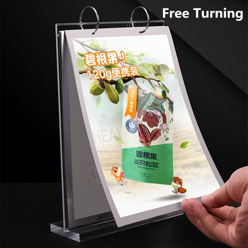 A5 Dubbelzijdig Presentatie Helder Acryl Tafel Teken Houder Stand Menu Papier Kartonnen Poster Display Stand Voor Restaurant
