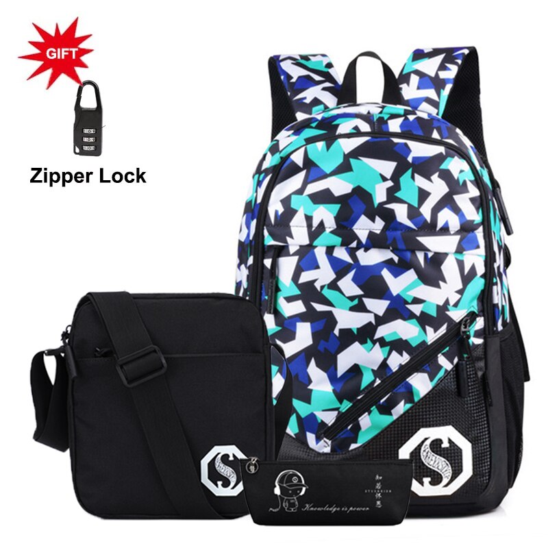 Large Capacity School Bag Set Schoolbags for Teenagers Girls Boys Student Travel Book Bag Kids Mochila for: new d1 set