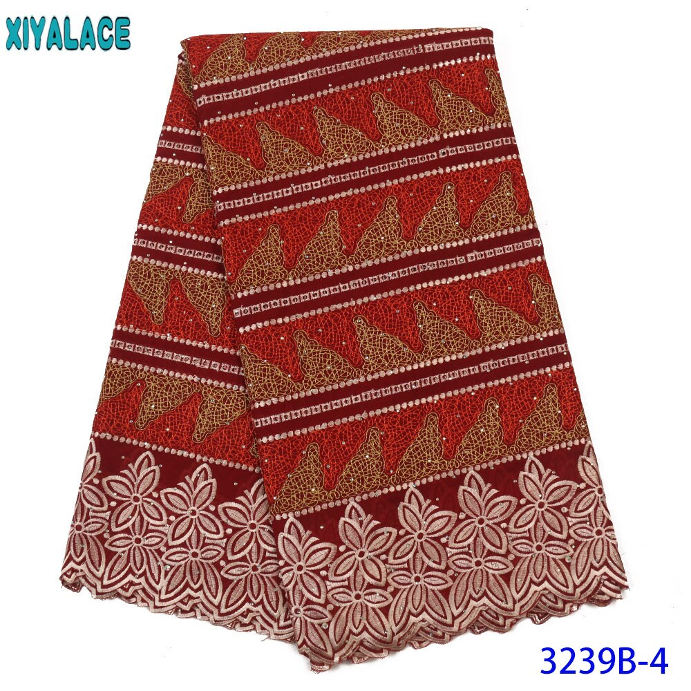 African Dry Cotton Lace Fabrics Embroidery Lace Swiss Voile Lace Stone Swiss Voile Lace In Switzerland KS3239B: picture  4