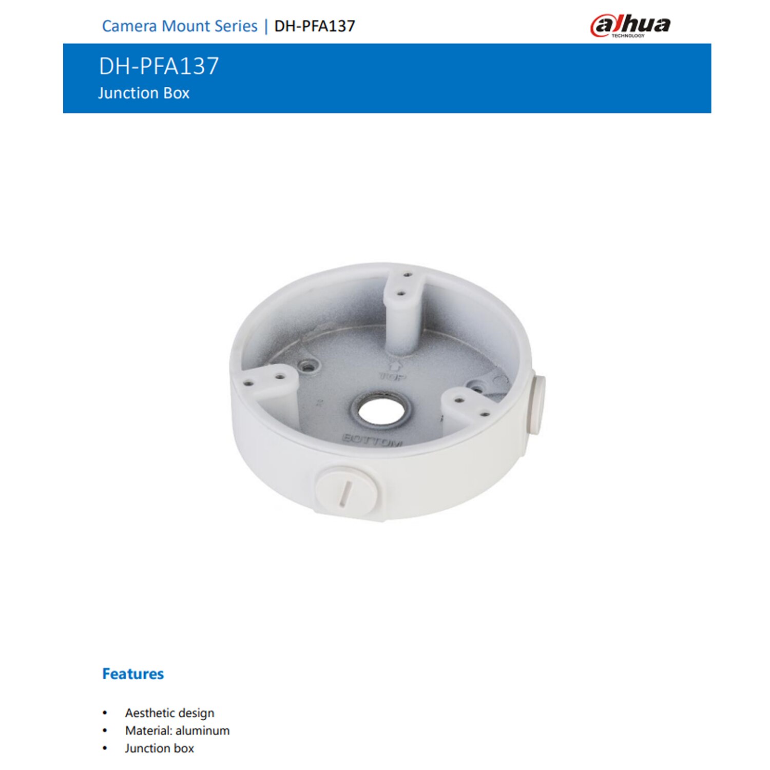 Dahua Camera Support Water proof Junction Box Cctv Bracket PFA121 &amp; PFA136 &amp; PFA137 &amp; PFA139 &amp; PFA135 &amp; PFB203W &amp; PFB204W PFA134