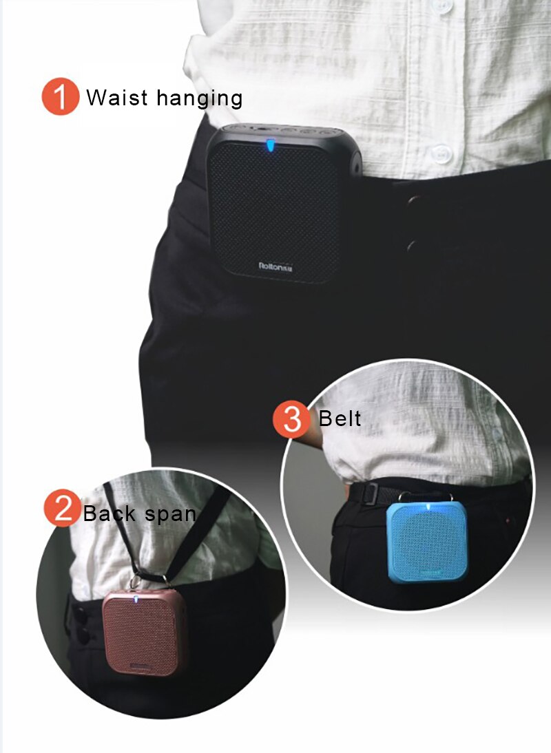 Mini Voice Amplifier Megaphone Booster With Wired Microphone Loudspeaker Speaker FM Radio MP3 Teacher Training For Rolton K400