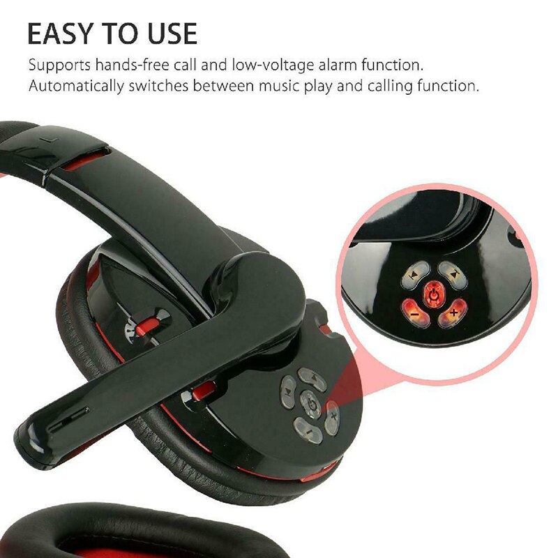 Gaming Headset Wireless Bluetooth Headphones Mic retractable Rechargeable Battery for PC Laptop Tablets Comput Wireless Headset