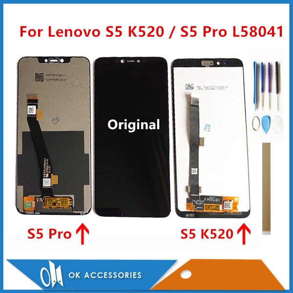 Originele 6.2 "Voor Lenovo S5 Pro L58041 S5 Pro Gt L58091 Lcd-scherm Met Touch Sensor Screen Assembly Met gereedschap Tape