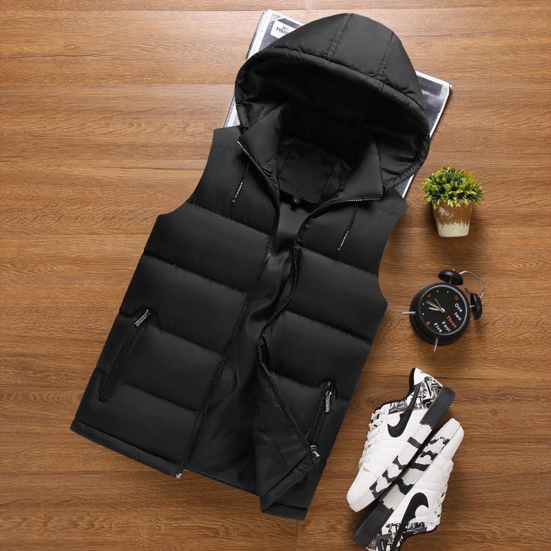 Ymwmhu-gilet d'automne sans manches pour homme, 6XL, gilet à capuche, à la , solide, grande taille, Streetwear, ample et coupe