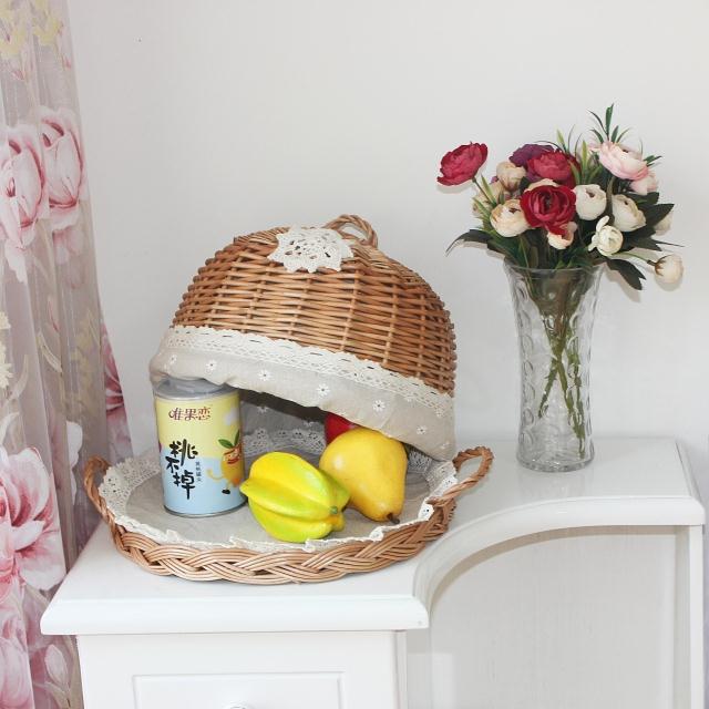 Pizza gerechten vlechtwerk platen wilg ambachten keuken opbergdoos groente mand geel gerechten fruit lade