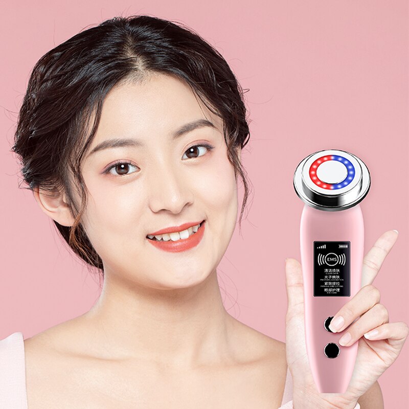 Face Massager LED Photon Face Skin Rejuvenation Ultrasonic Face Lifting Device Ultrasonic Pore Cleansing Facial Radiofrequency