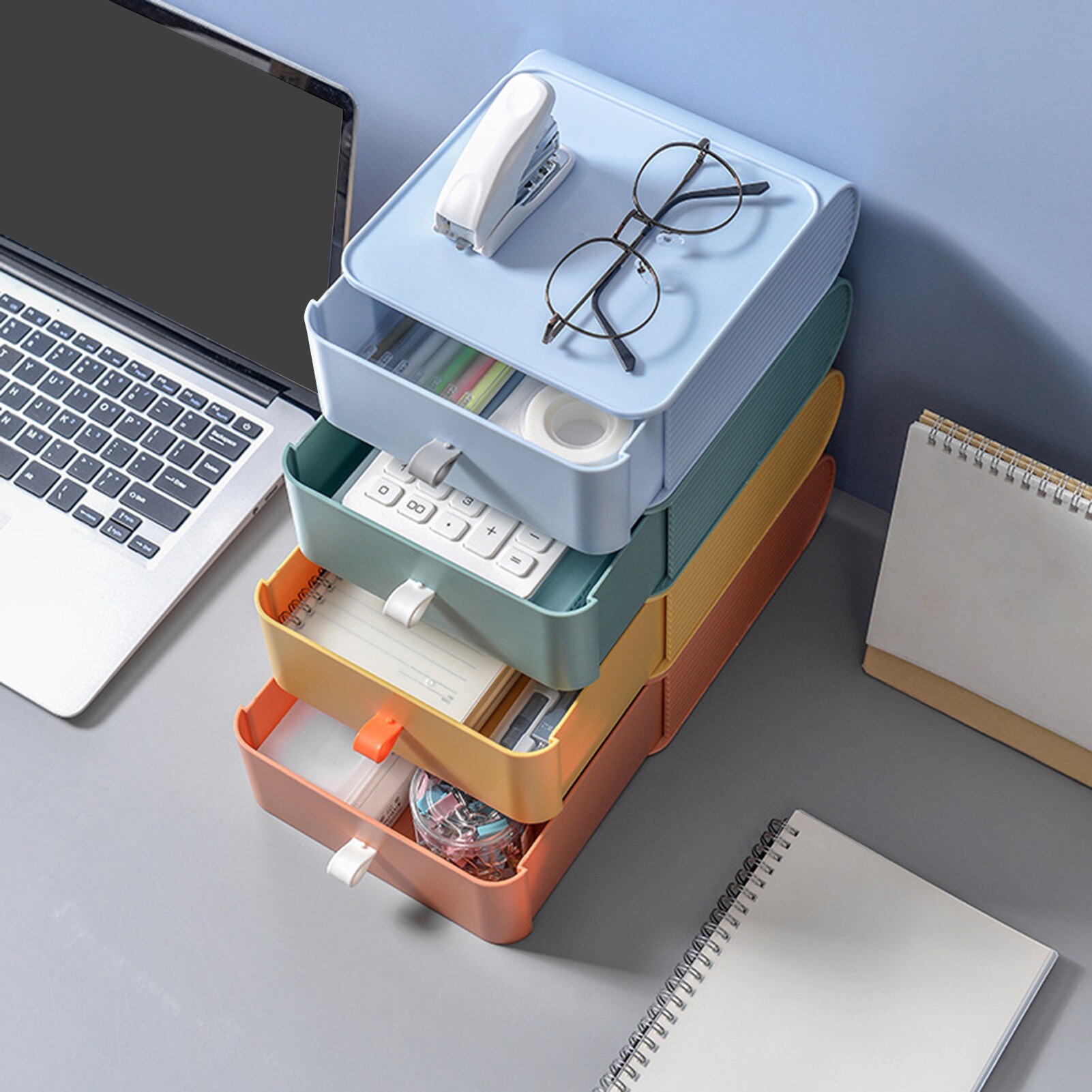 Stackable Drawer Office Drawer Storage Box Desktop Storage Drawer Storage Box Plastic Container Thick Desktop Lipstick Organizer