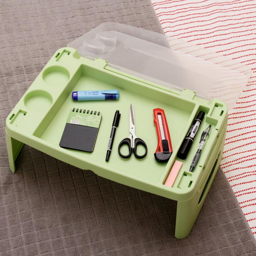 SUFEILE Folding Laptop desk Computer Desk / Mini Coffee Table Storage Plastic Fold Tables with A Small Notebook Car Learning