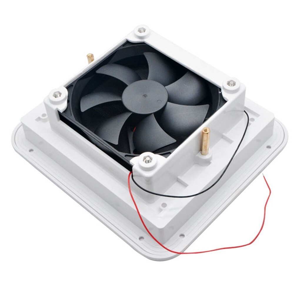Exhaust Fan Plastic Cooling Waterproof 12V/24V Rv Trailer Caravan Side Air Vent Ventilation Blade Fan White 1 Set