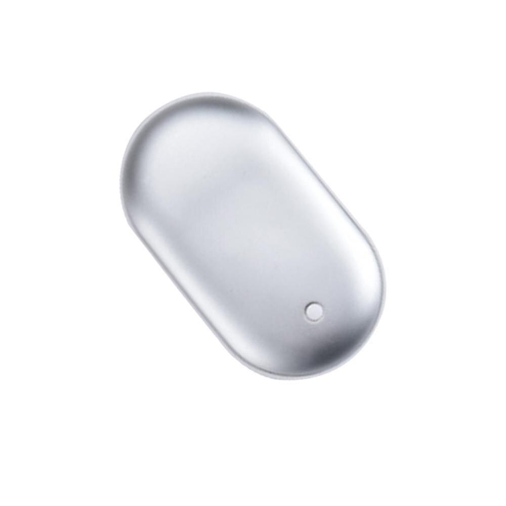 5200mAh 2 in 1 Heating Warm Power Bank Portable USB Rechargeable Electric Heater Winter Heating Tools Pocket Power Bank: Silver