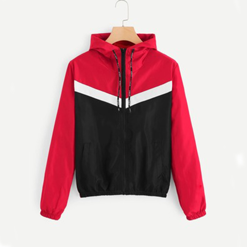 Chaqueta cortavientos con capucha y cremallera para mujer, chaqueta impermeable ligera para deportes al aire libre y senderismo, informal, a la , nueva