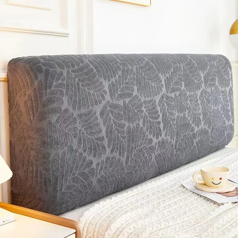 Jacquard Leaves Bed Head Covers Thicken Elastic Headboard Cover Bedhead Cover Back Protection Dust Cover For Home Hotel Bed Room: 180*220cm / Burgundy