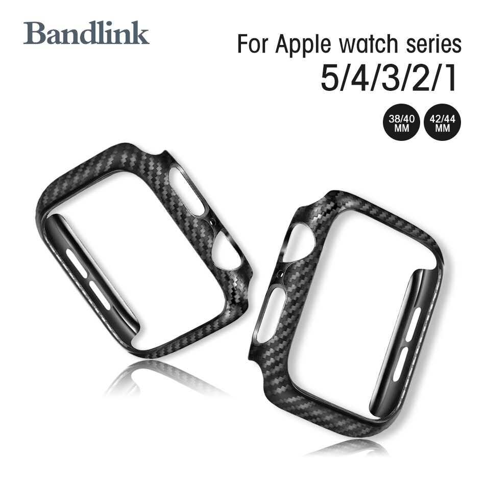 Hoesje voor apple watch  se 6 5 4 3 2 1 38mm 40mm horlogehoes beschermhoes koolstofvezelpatroon pc-hoes voor iwatch 6 se 42mm 44mm