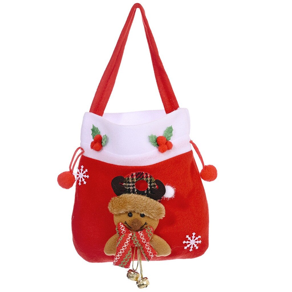 Christmas Candy Bag EcoFriendly Canvas Bags Santa Deer Elk Ride Year Nevidad Best For Kids Event Party Decor