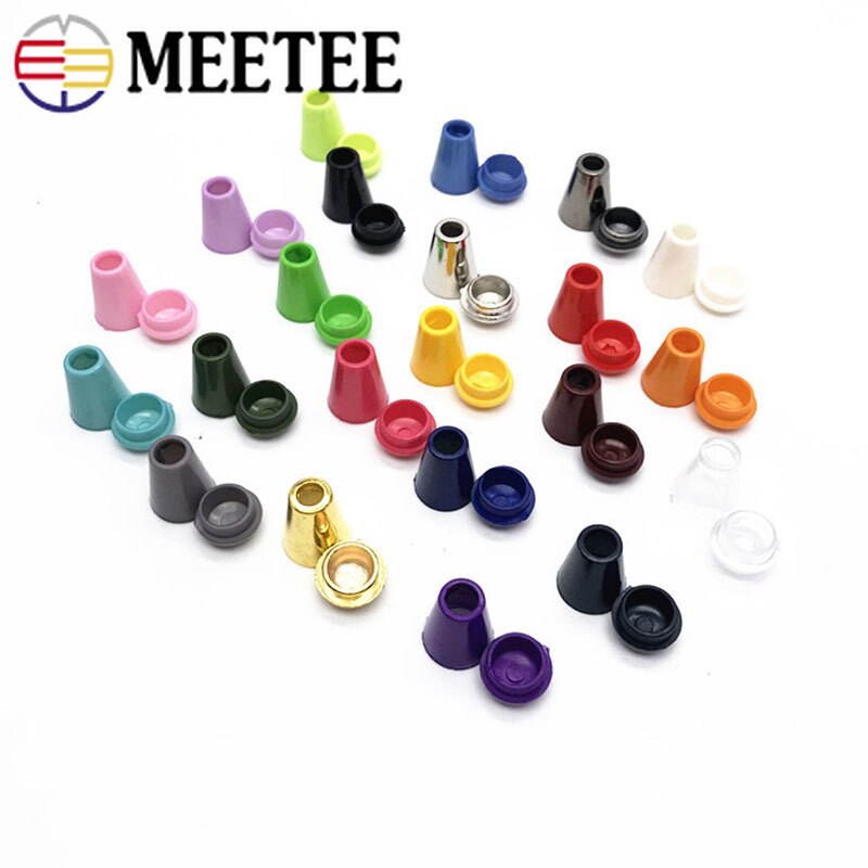 Meetee 50pcs Plastic Rope Stopper Cord End 14mm for Hat Clothing Pants Waist Belt Drawstring Rope Buckles DIY Accessories DY207