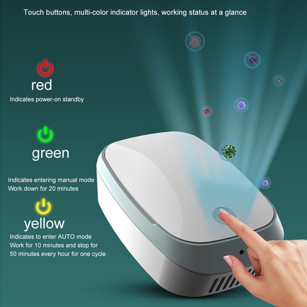 8W UV Ozone Sterilizer Disinfection Machine Household Electronic Cleaning Portable Purifier Deodorizer Fresh Air Living Room