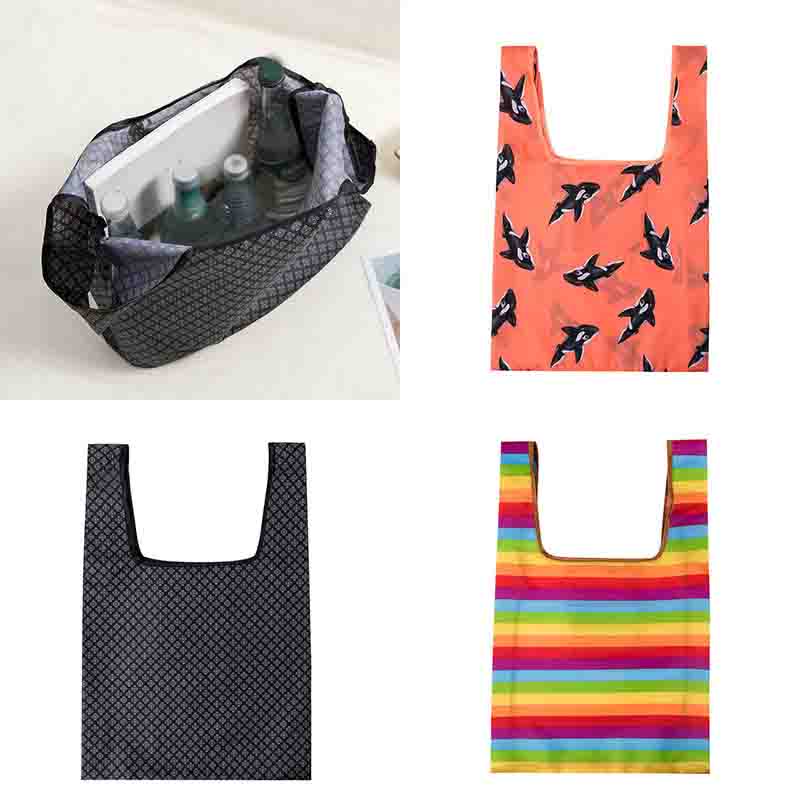 Opvouwbare Recycle Shopping Tassen Eco Vriendelijke Dames Herbruikbare Boodschappentas Bloemen Fruit Groente Boodschappentas Grote Capaciteit